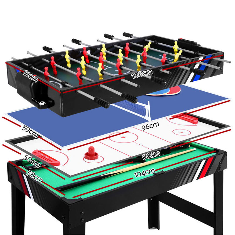 4-in-1 Combo Games Table with Foosball, Pool, Table Tennis & Paddle Hockey