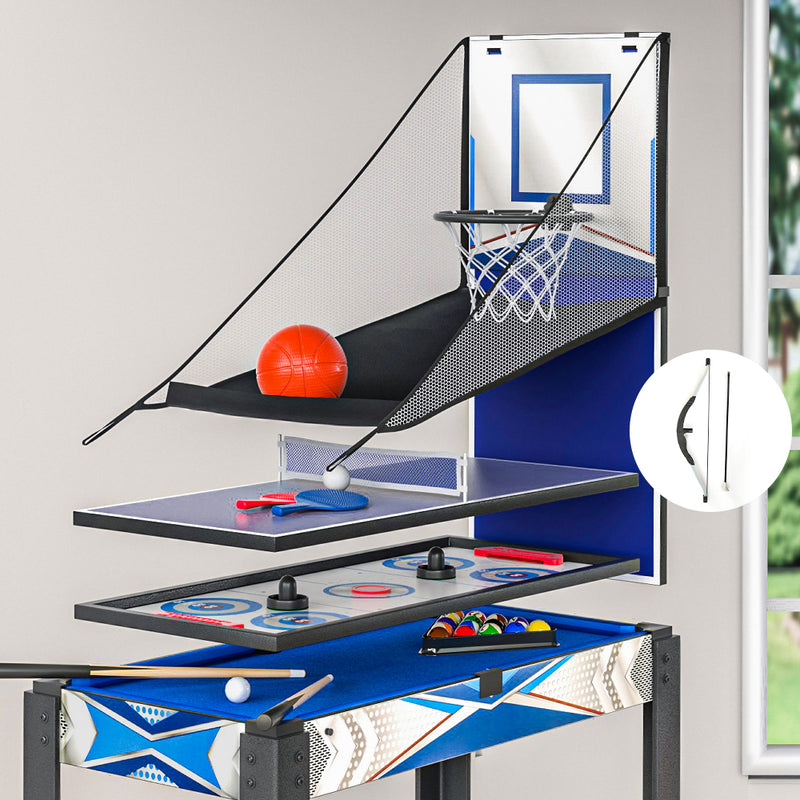 5-in-1 Game Table with Basketball, Table Tennis, Paddle Hockey, Archery & Pool