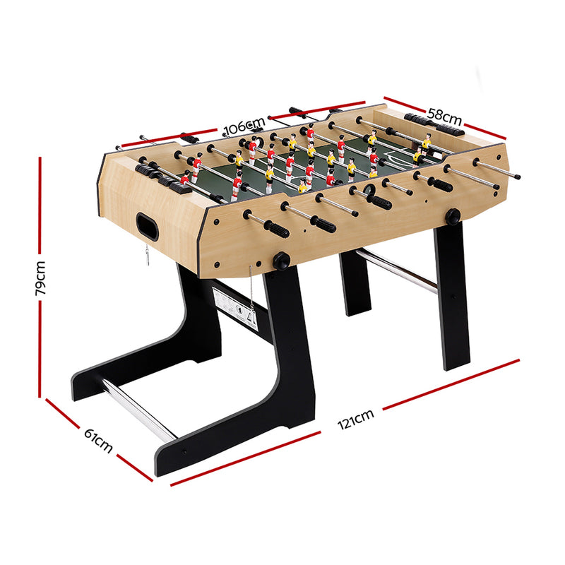 Foldable Foosball Table - Soccer Playroom Game (Light Wood Finish - 4Ft / 1.22m)