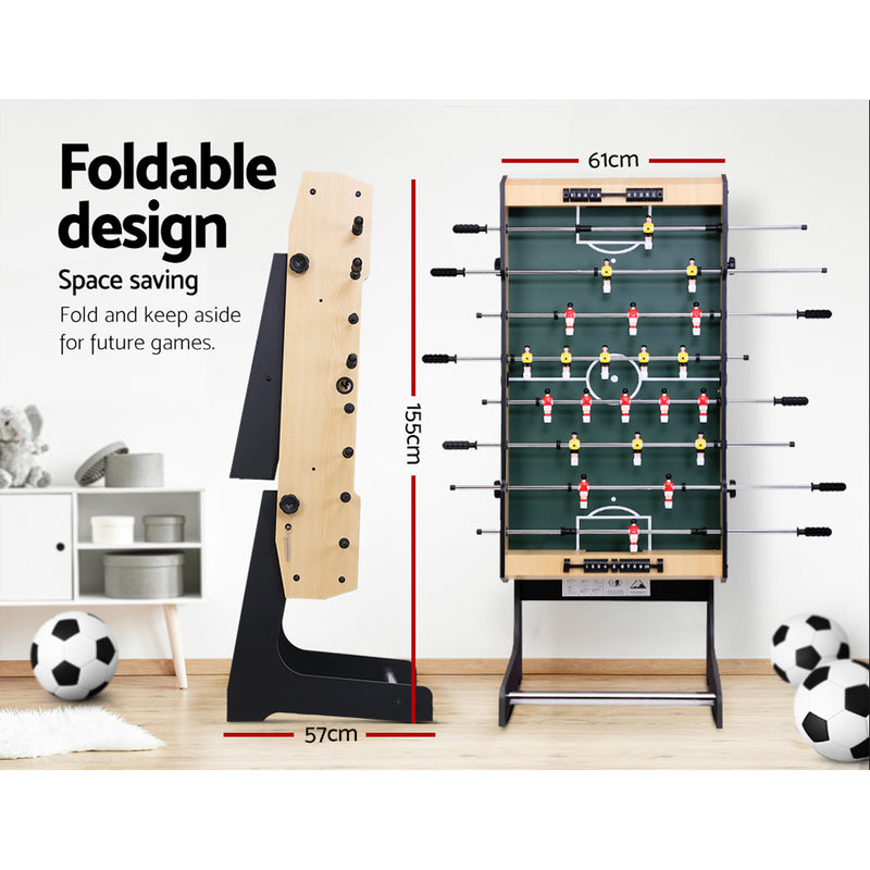 Foldable Foosball Table - Soccer Playroom Game (Light Wood Finish - 4Ft / 1.22m)