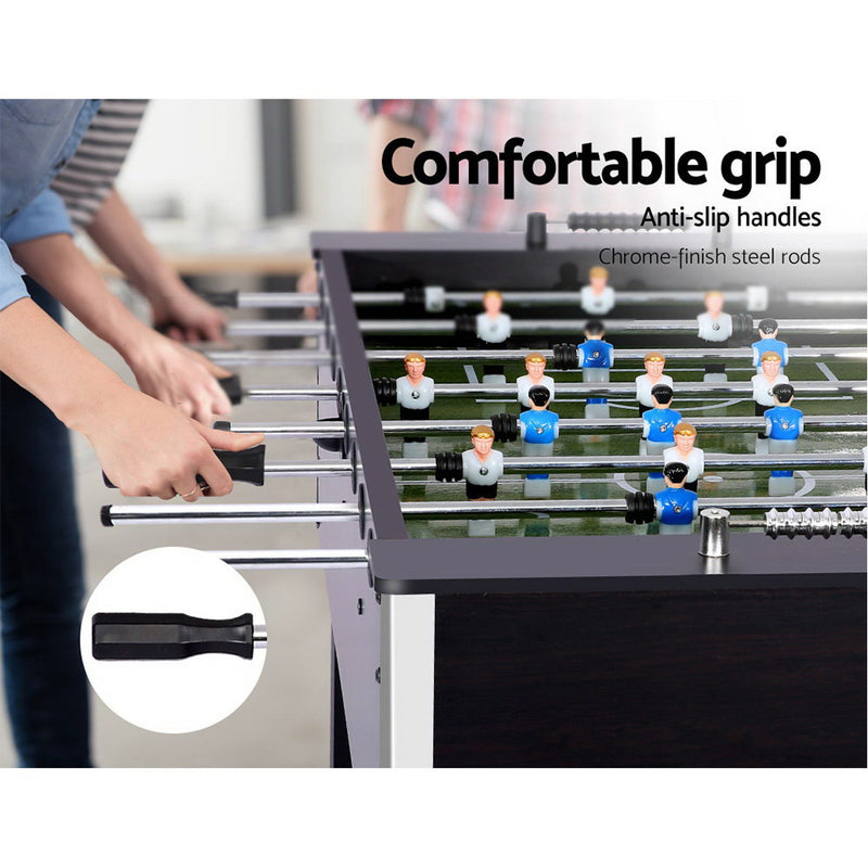 Foosball Table - Soccer Playroom Game (Solid Black & White Finish - 5Ft / 1.52M)