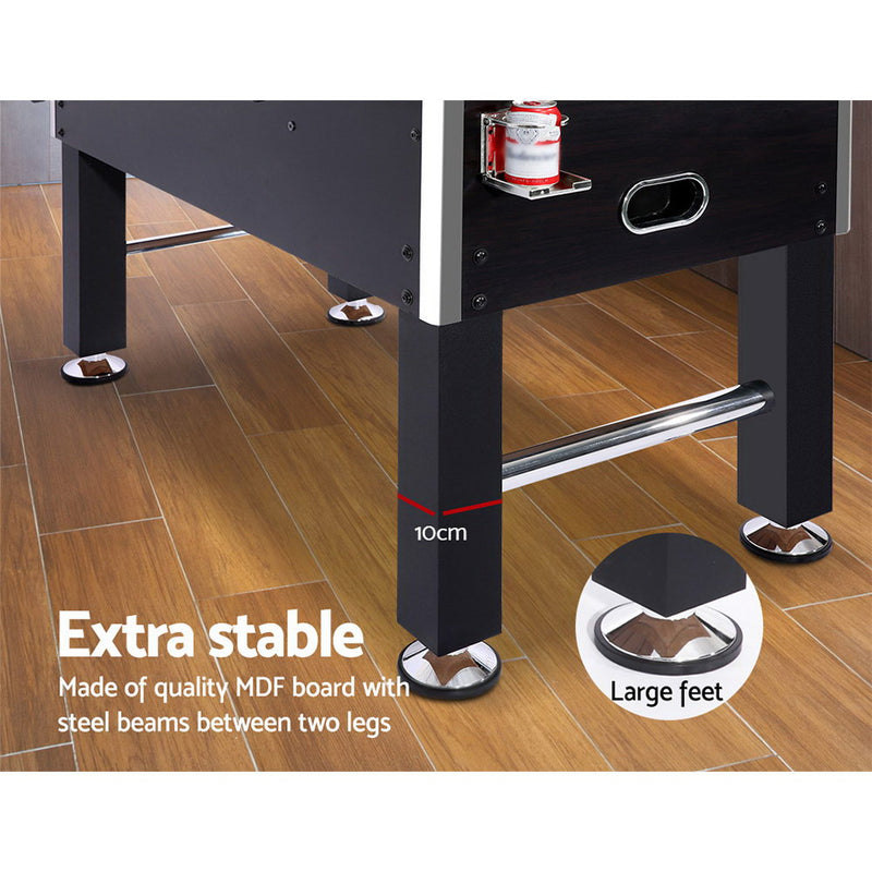 Foosball Table - Soccer Playroom Game (Solid Black & White Finish - 5Ft / 1.52M)