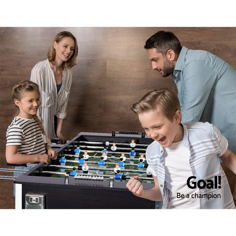 Foosball Table - Soccer Playroom Game (Solid Black & White Finish - 5Ft / 1.52M)