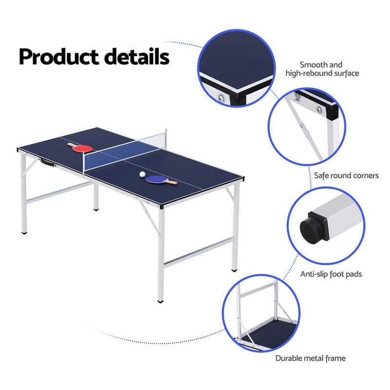 Foldable Classic Table Tennis Table with Net, Bats and Balls
