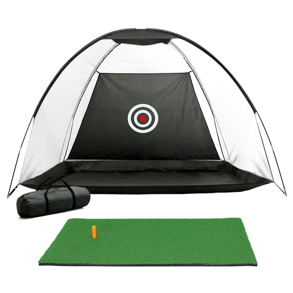 Golf Driving Practice Net plus Tee Mat for Training - 3m Black