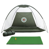 Golf Driving Practice Net plus Tee Mat for Training - 3m Dark Green