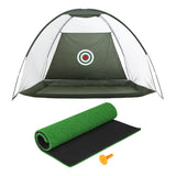 Golf Driving Practice Net plus Tee Mat for Training - 3m Dark Green