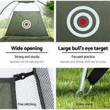 Golf Driving Practice Net plus Tee Mat for Training - 3m Dark Green