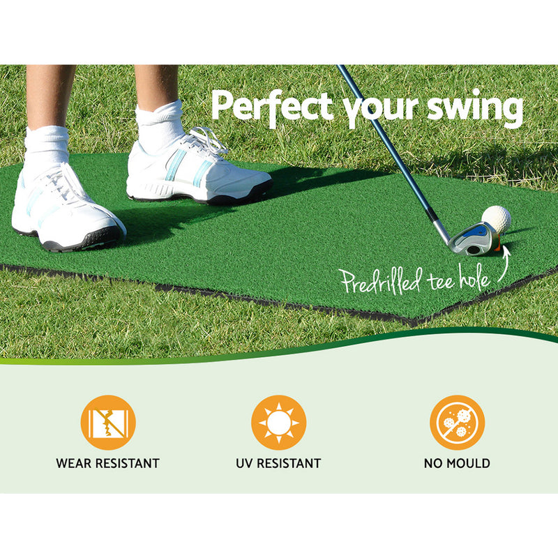Golf Driving Practice Net plus Tee Mat for Training - 3m Dark Green