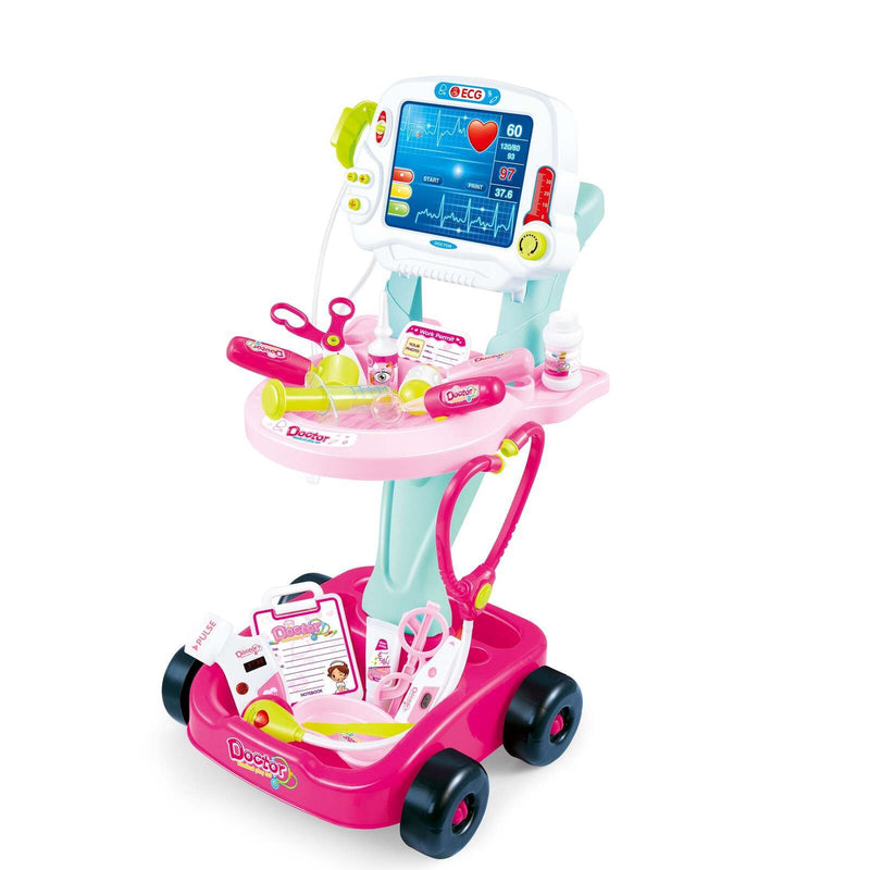 Kids Children's Doctors Medical Cart with ECG Machine and Accessories