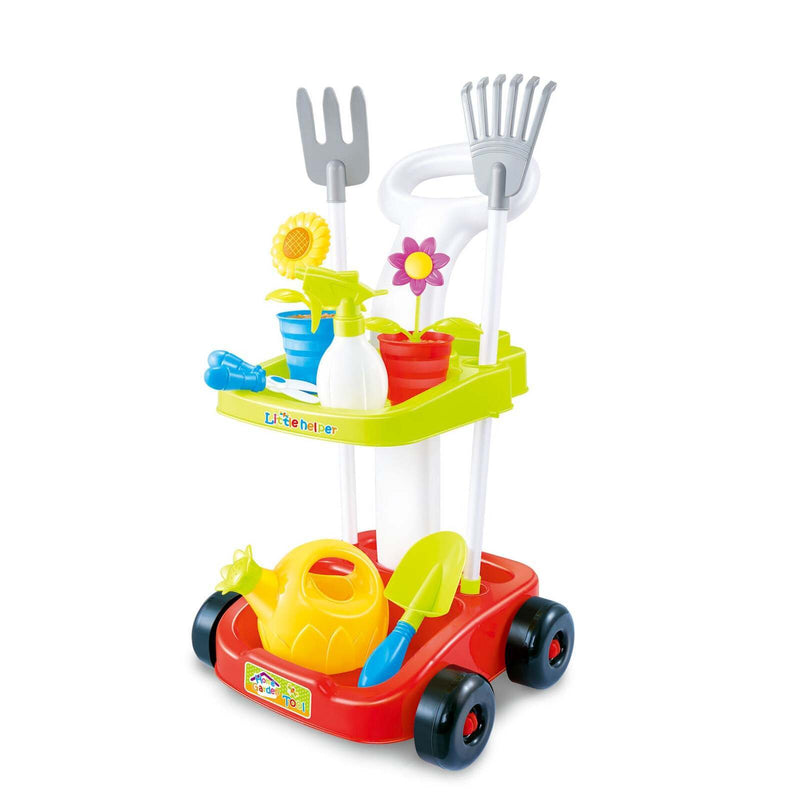 Kids Gardening Trolley Set with Pretend Tools and Accessories