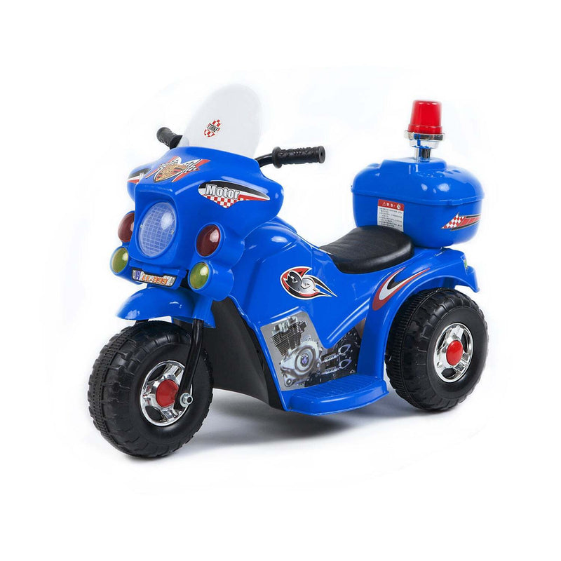 Kids Electric Ride On Police Motorbike 6V Battery (Blue)