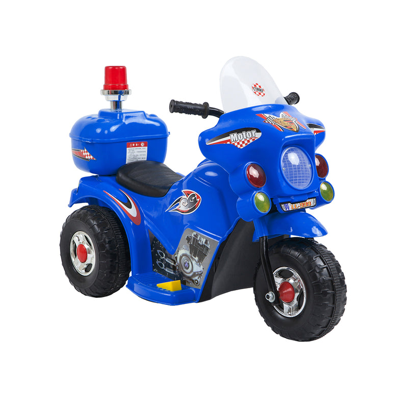 Kids Electric Ride On Police Motorbike 6V Battery (Blue)
