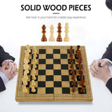 3-in-1 Folding Wooden Chess Set - Chess, Draughts & Backgammon
