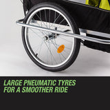 Kids Tag-Along Jogger Pram/Stroller and Bicycle Trailer - Yellow