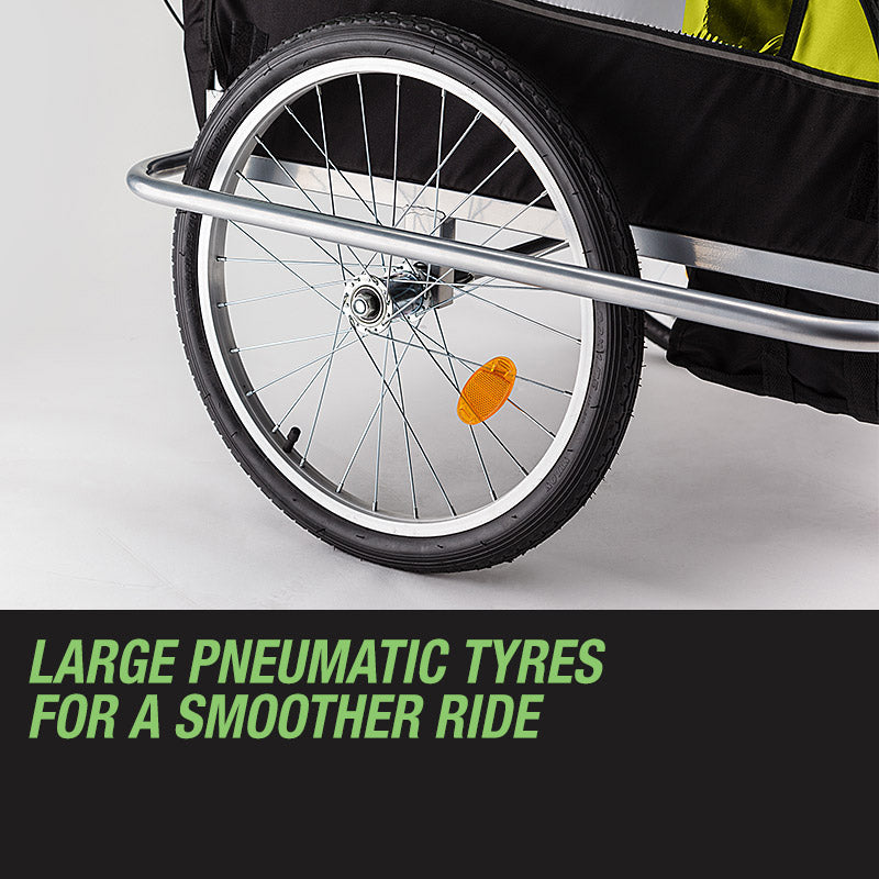 Kids Tag-Along Jogger Pram/Stroller and Bicycle Trailer - Yellow
