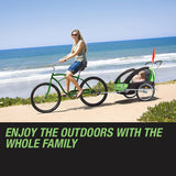 Kids Tag-Along Jogger Pram/Stroller and Bicycle Trailer - Green