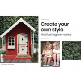 Kids Cottage Style Wooden Outdoor Cubby Playhouse (Red/White)