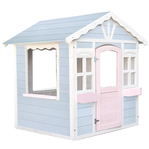 Kids Cottage Style Wooden Outdoor Cubby Playhouse