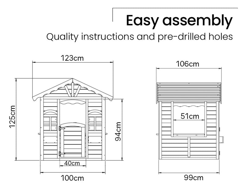 Kids Cottage Style Wooden Outdoor Cubby Playhouse