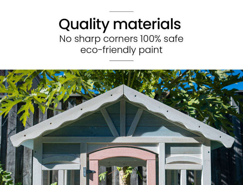 Kids Cottage Style Wooden Outdoor Cubby Playhouse