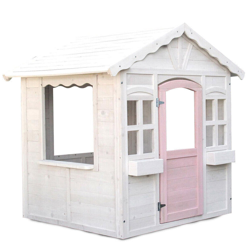 Kids Timber Cottage Wooden Outdoor Cubby Playhouse