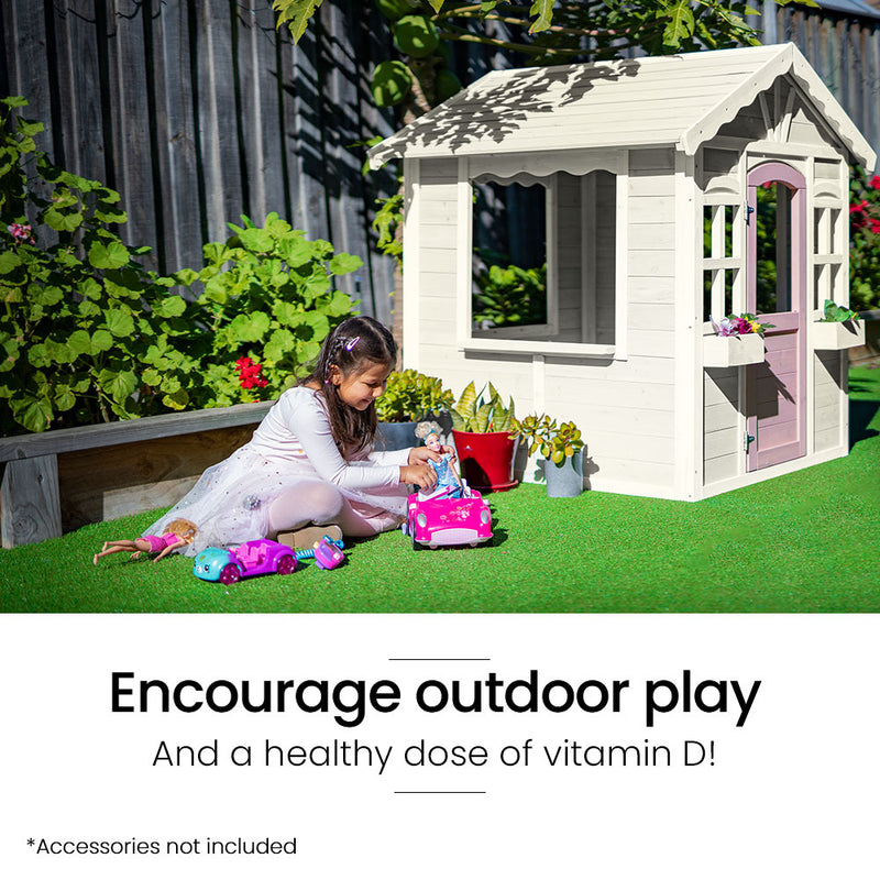Kids Timber Cottage Wooden Outdoor Cubby Playhouse