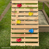 Kids Timber Cubby House Tower with Slide, Sandpit, Climbing Wall + Noughts & Crosses