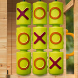 Kids Timber Cubby House Tower with Slide, Sandpit, Climbing Wall + Noughts & Crosses