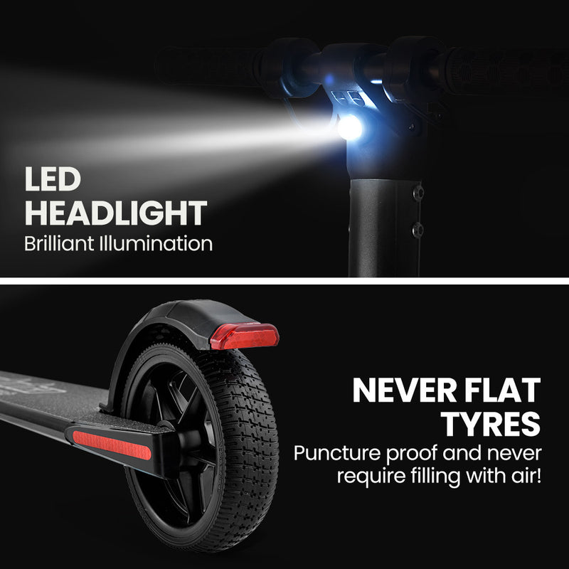 Foldable Rechargable e-Scooter 300W - For Teens & Adults (Black)