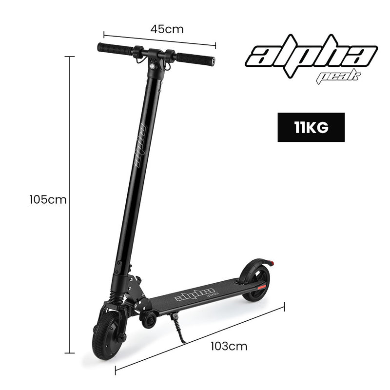 Foldable Rechargable e-Scooter 300W - For Teens & Adults (Black)