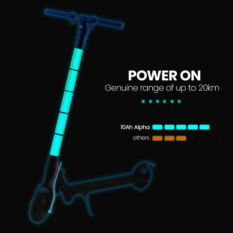 Foldable Rechargable e-Scooter 300W - For Teens & Adults (Black)