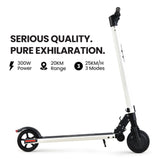 Foldable Rechargable e-Scooter 300W - For Teens & Adults (White)