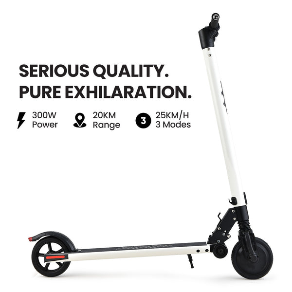 Foldable Rechargable e-Scooter 300W - For Teens & Adults (White)