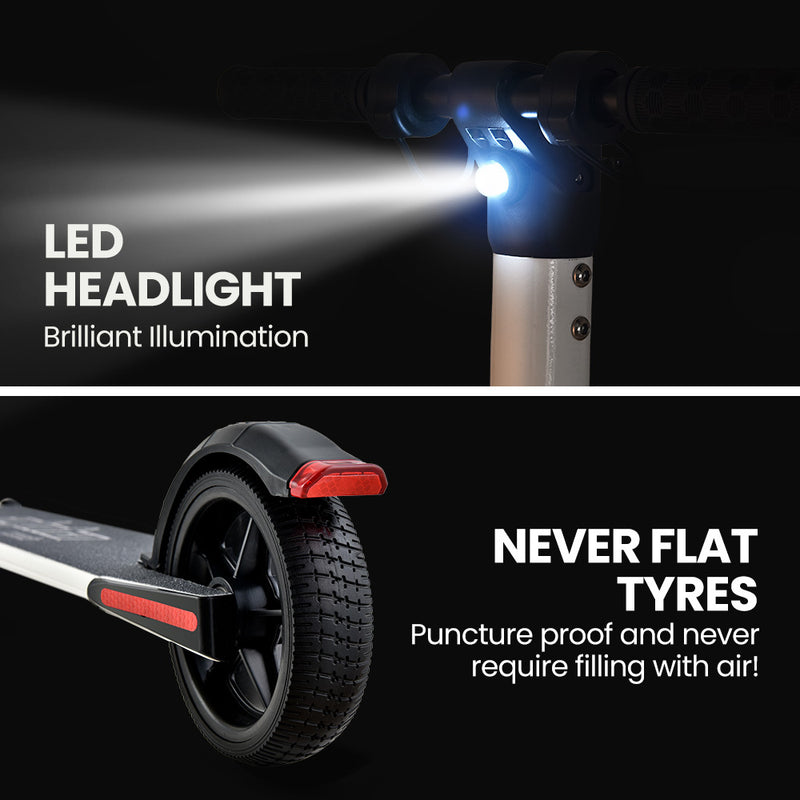 Foldable Rechargable e-Scooter 300W - For Teens & Adults (White)