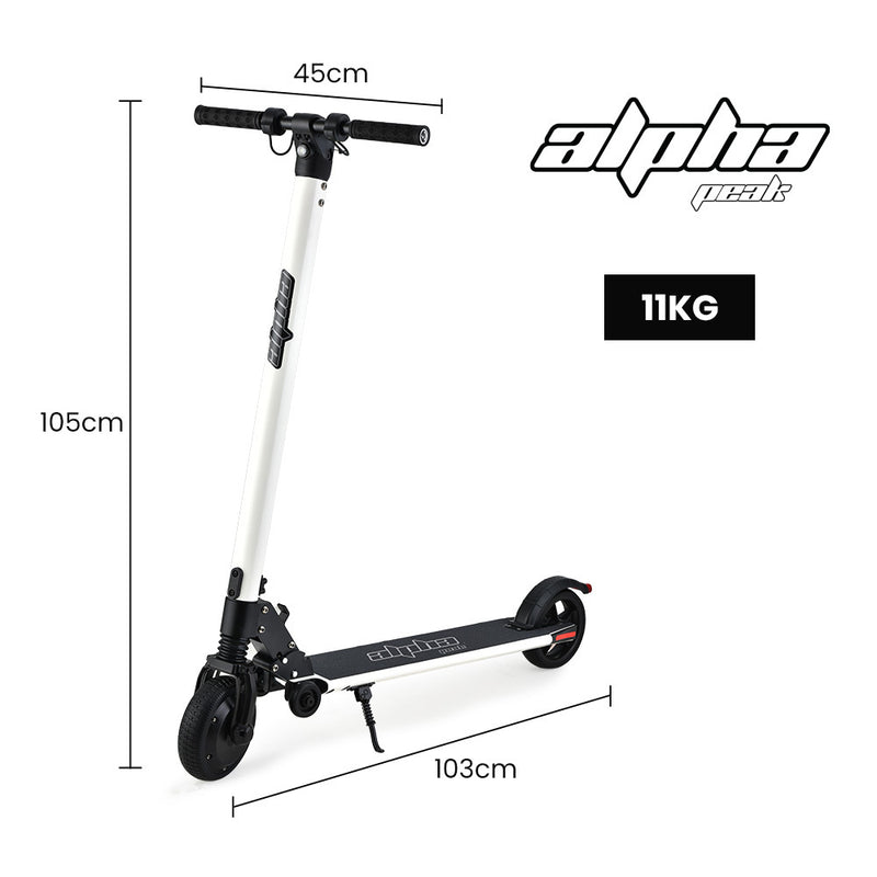 Foldable Rechargable e-Scooter 300W - For Teens & Adults (White)