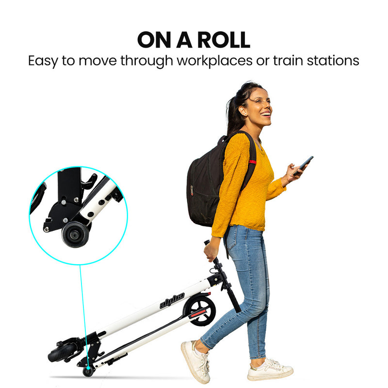 Foldable Rechargable e-Scooter 300W - For Teens & Adults (White)