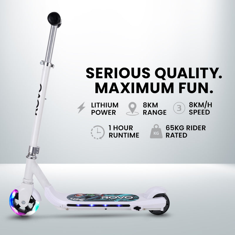 WhizKid Foldable Rechargable e-Scooter (White)