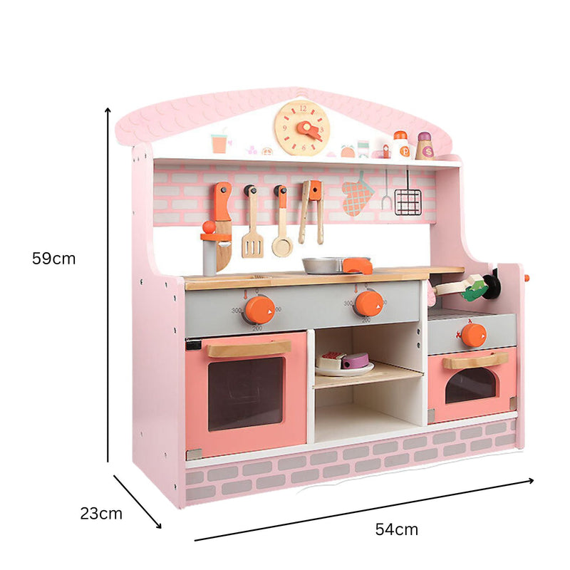 Kids Steakhouse BBQ Style Wooden Kitchen Playset with Appliances &amp; Accessories