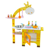 Kids Giraffe Wooden Kitchen Playset with Accessories