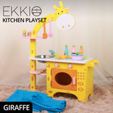 Kids Giraffe Wooden Kitchen Playset with Accessories