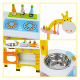 Kids Giraffe Wooden Kitchen Playset with Accessories