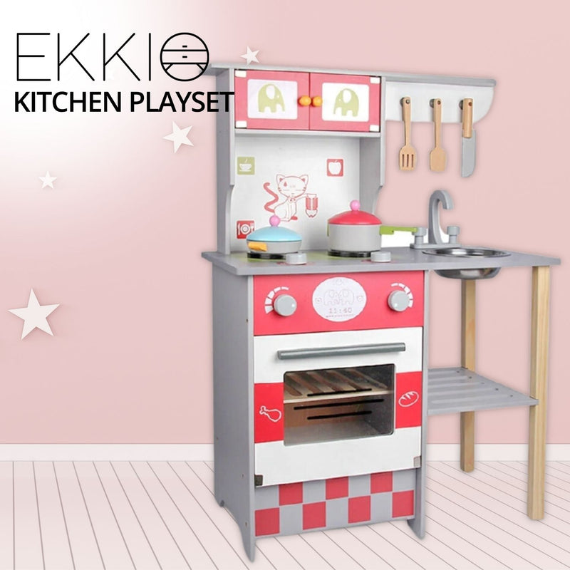 Kids Old-Fashioned European Style Kitchen Playset with Appliances & Accessories
