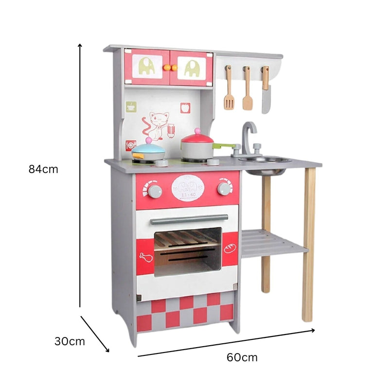 Kids Old-Fashioned European Style Kitchen Playset with Appliances & Accessories
