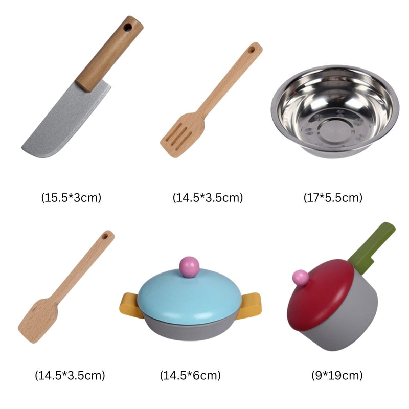 Kids Old-Fashioned European Style Kitchen Playset with Appliances & Accessories