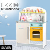 Kids Japanese Style Wooden Kitchen Playset with Appliances & Accessories (White)