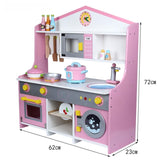 Kids Modern Japanese-Style Wooden Kitchen Playset with Appliances & Accessories