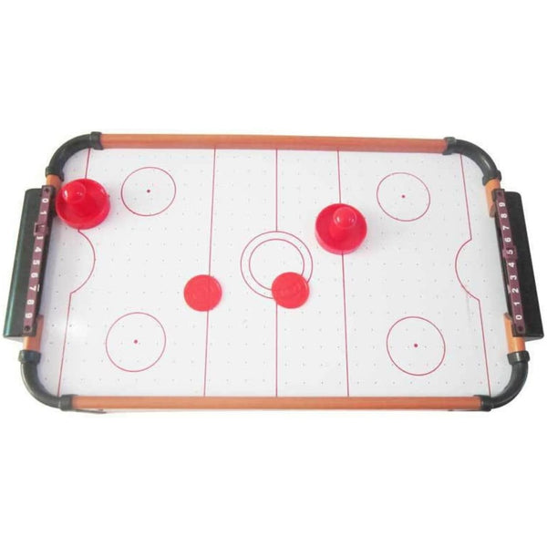 Tabletop Air Hockey Game (White - Wood Finish)