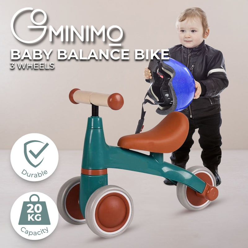 Kids Ride On 3-wheeled Balance Bike - No pedals (Green)