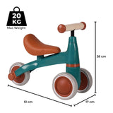 Kids Ride On 3-wheeled Balance Bike - No pedals (Green)
